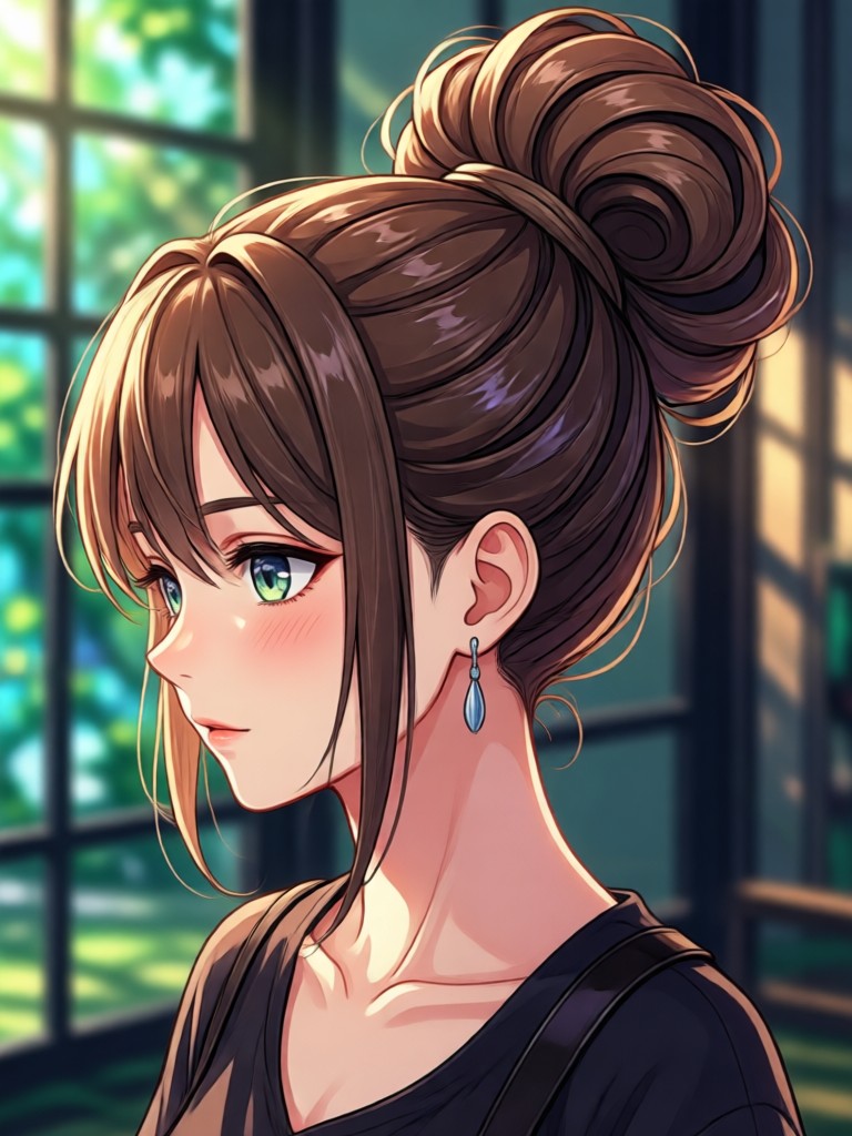 Long flowing blue anime hair with highlights