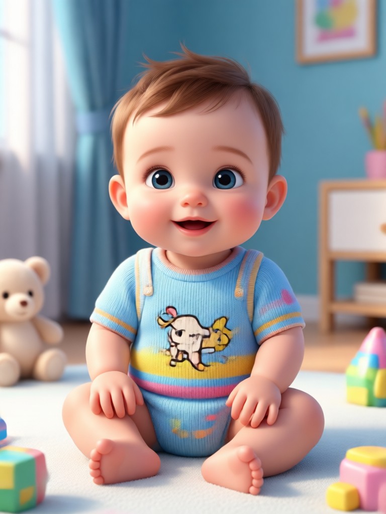 Baby with mixed heritage features