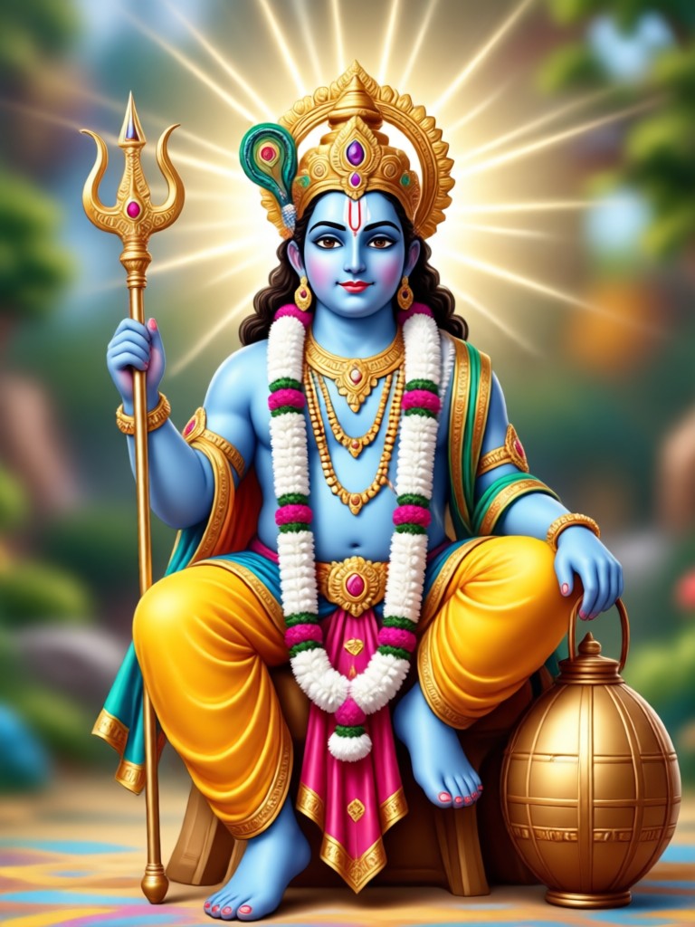Krishna AI art in oil painting style