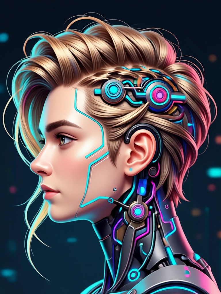 Vintage inspired AI hairstyle with soft curls
