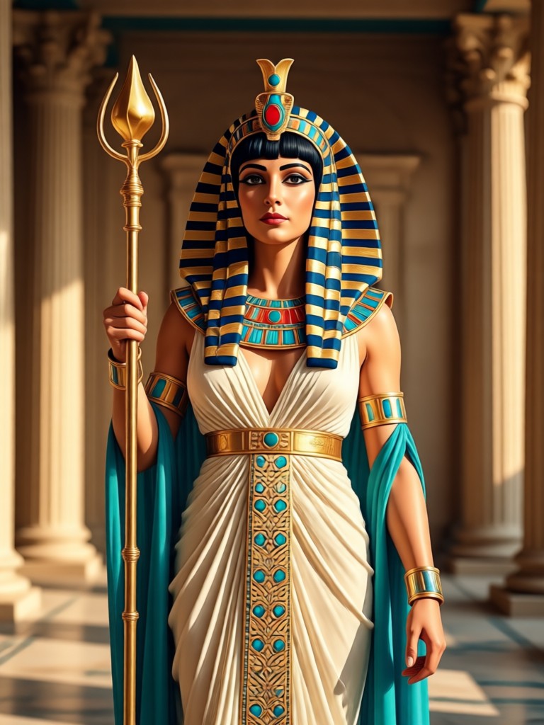 A masculine transformation using the AI Cleopatra style filter.