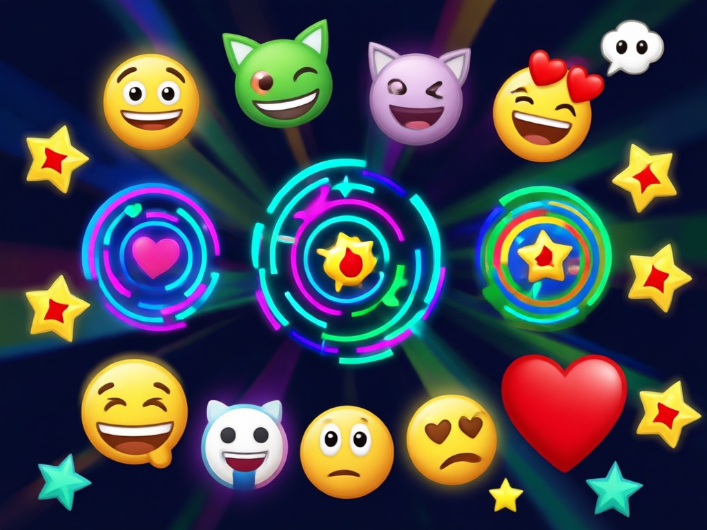 Galeri menunjukkan beragam gaya seni emoji seperti anime dan 3D