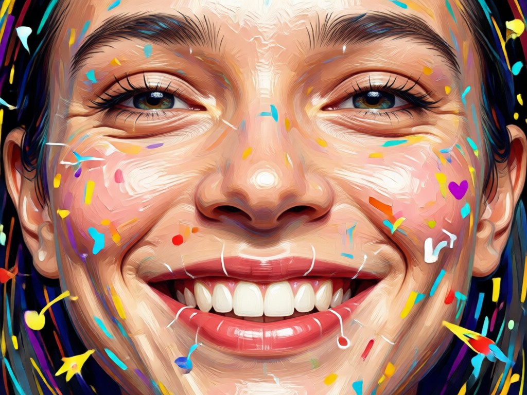 Transformação realista de sorriso gerada por IA
