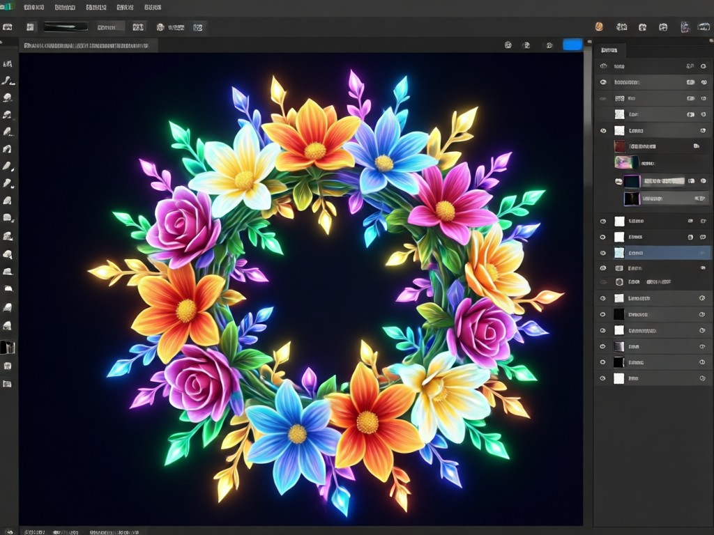 Comparación que muestra una sombra realista bajo una corona de flores generada por IA