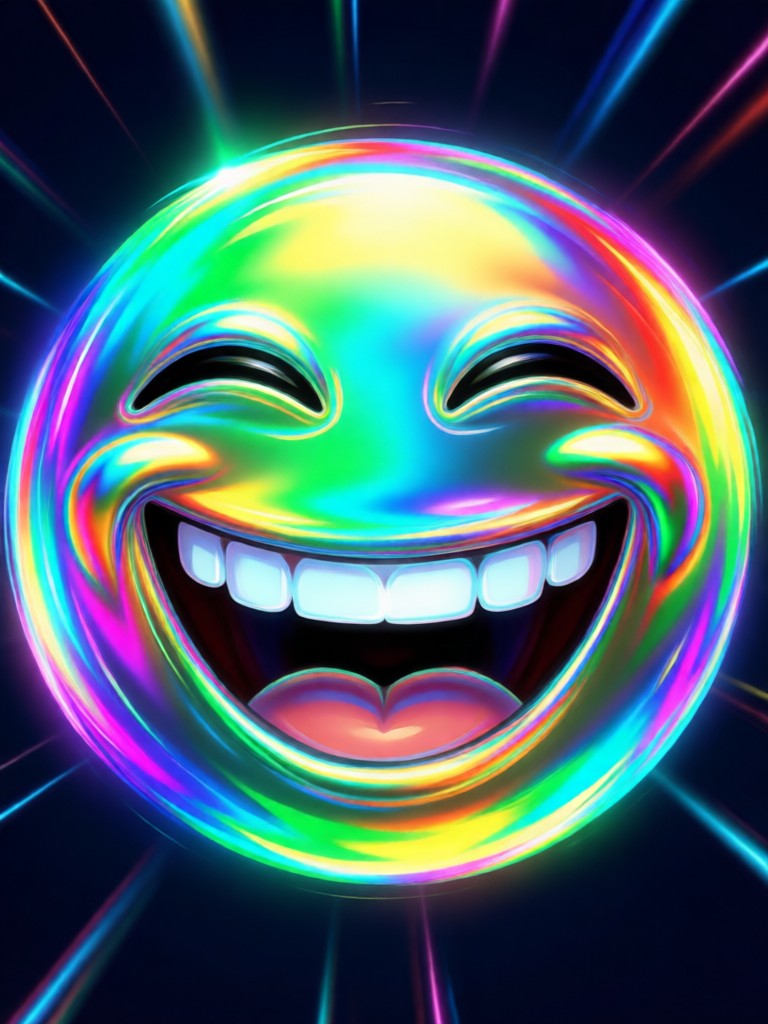 Pet photo with silly AI laughing face effect