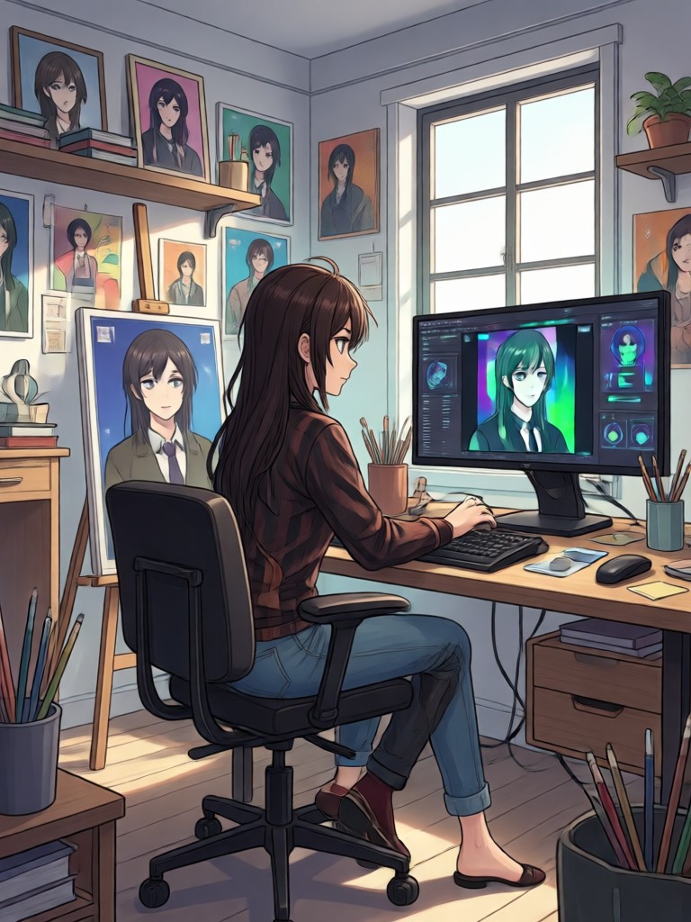 Shonen action anime art