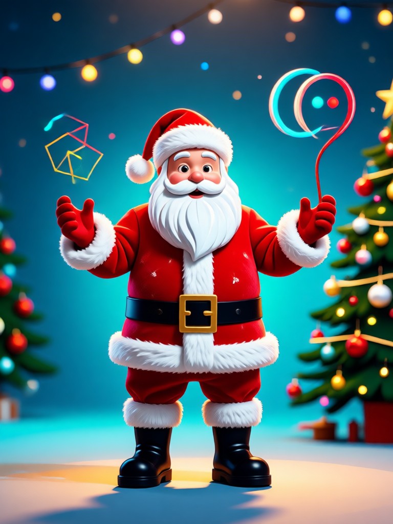Retrato realista de Papá Noel cobrando vida