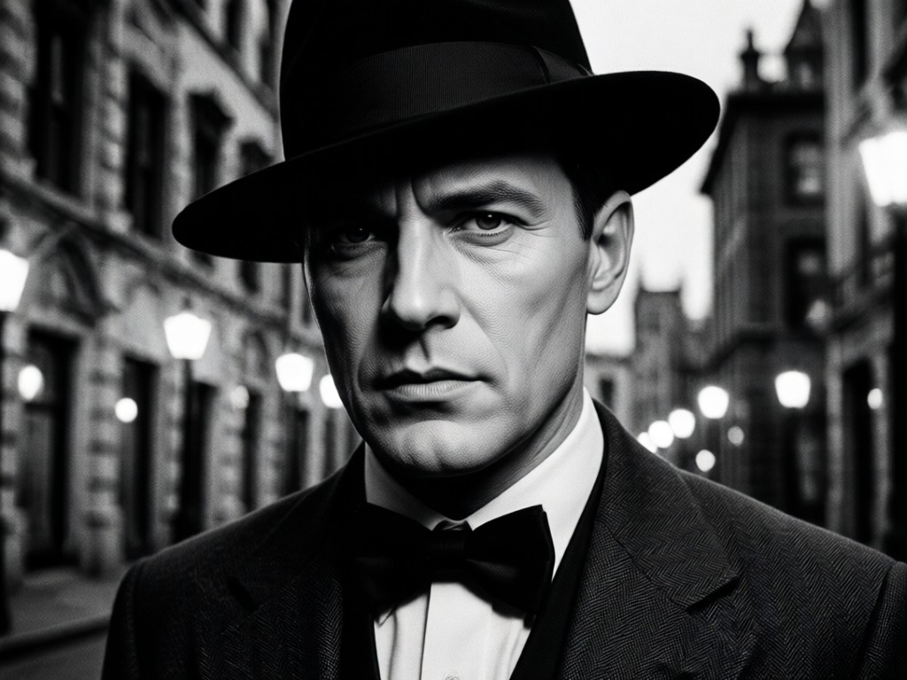Comparison between a normal photo and an AI noir portrait