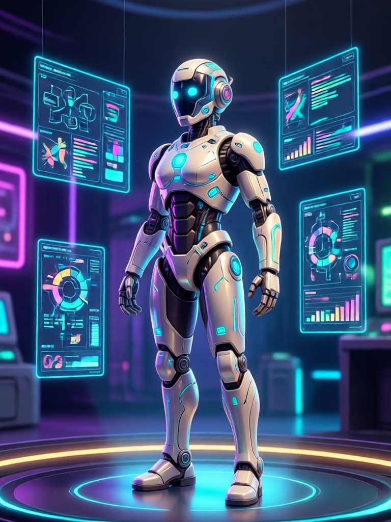 Retro 80s synthwave style avatar