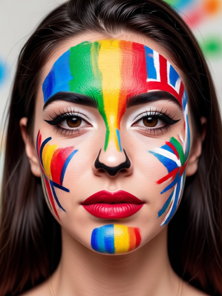 Full face Brazilian flag design with stars