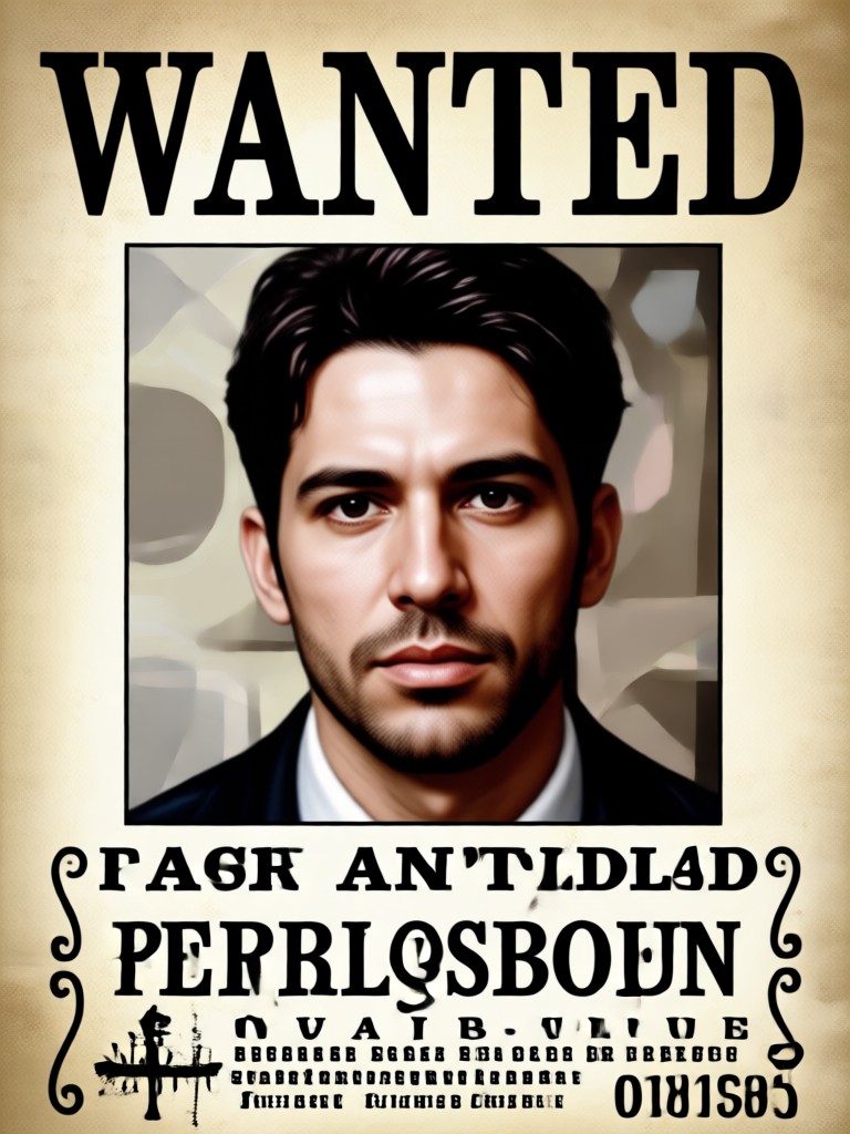 Create wanted poster with reward text