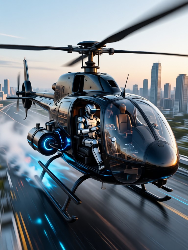 AI generated helicopter landing on skyscraper