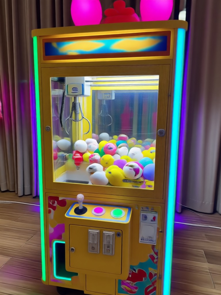 クレーンゲームエフェクトがアクティブなveeoアプリを表示する携帯電話