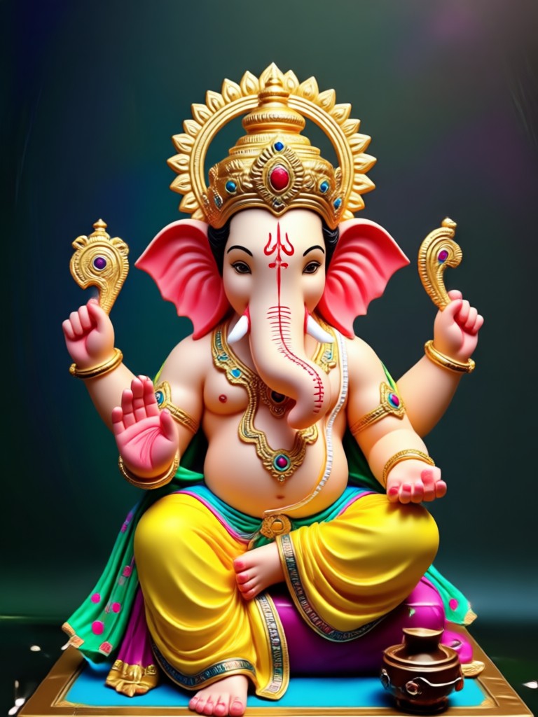 Minimalist line art Ganpati animation