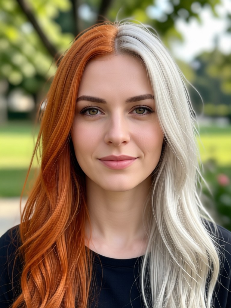 AI hair color change from brunette to platinum blonde
