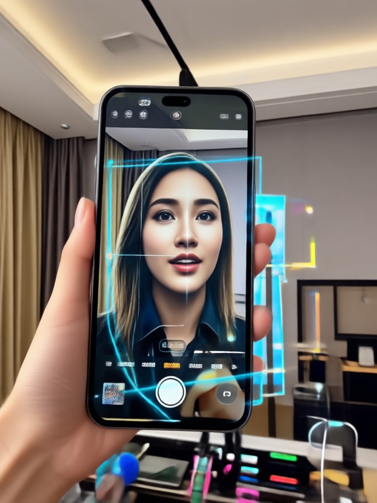 Pixpop app interface showing live face swap feature