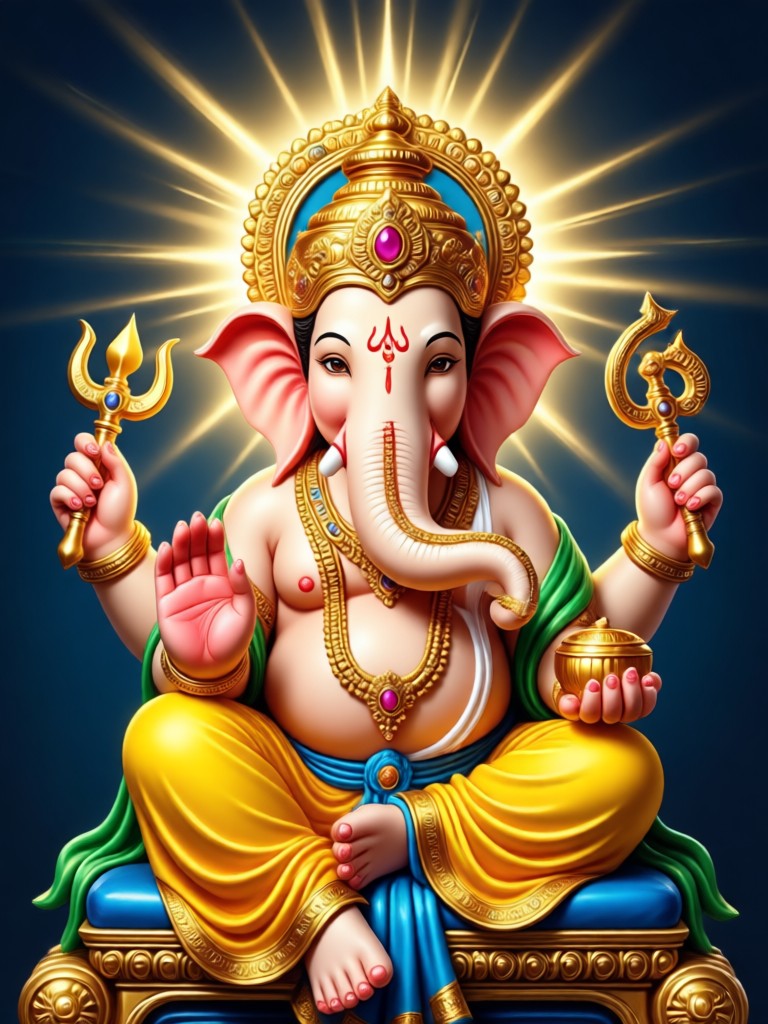 Mobile app interface for creating AI Ganesh Ji photos