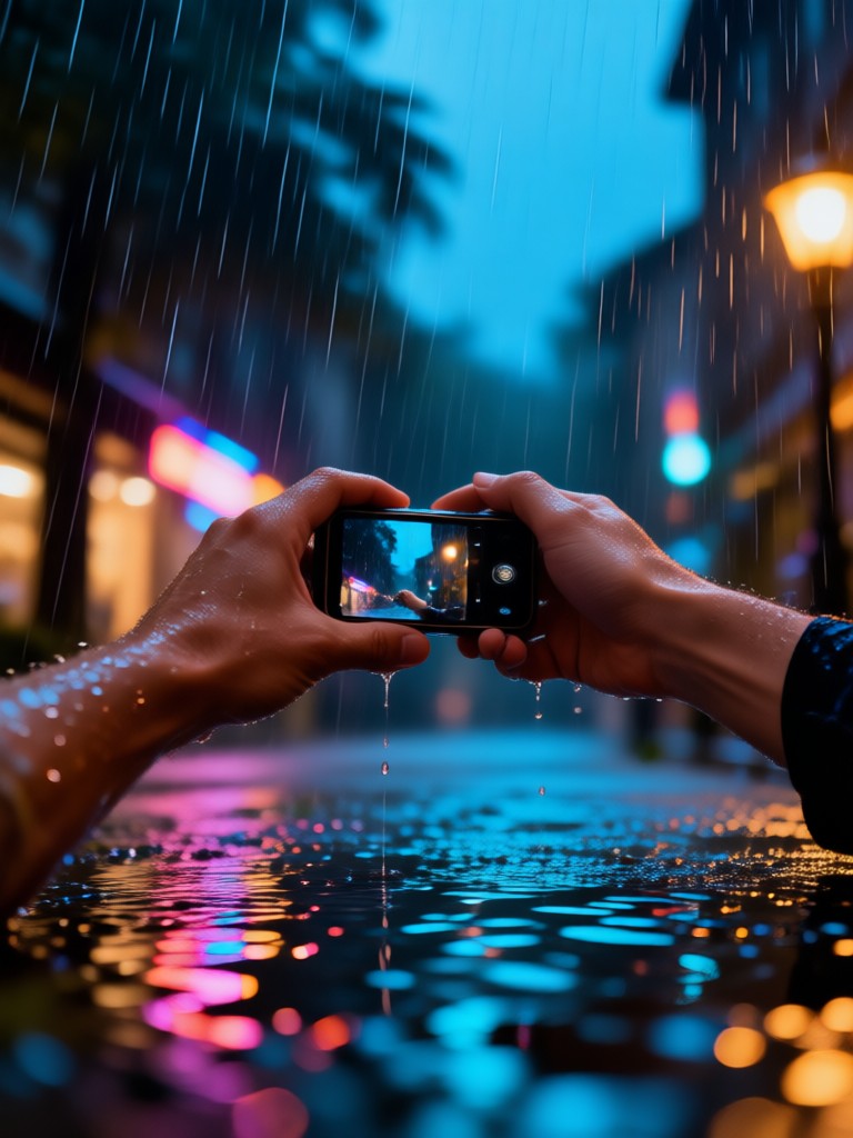 Subtle rainy day gentle kiss animation