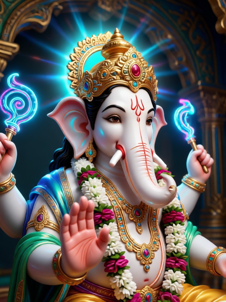 Modern artistic Ganpati digital animation