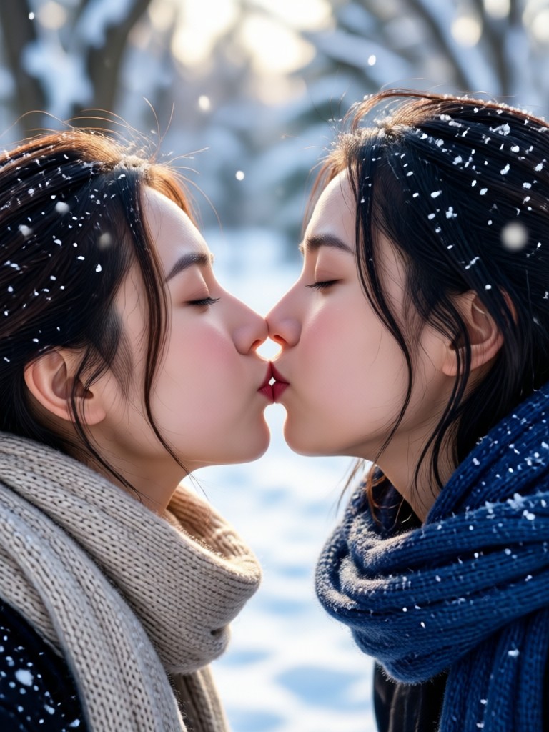 Ice skating rink romantic kiss video