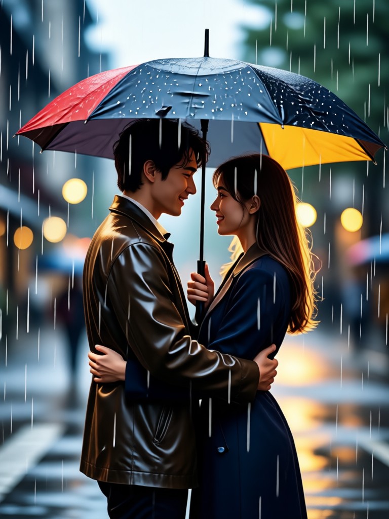 Love story video effect with AI animation