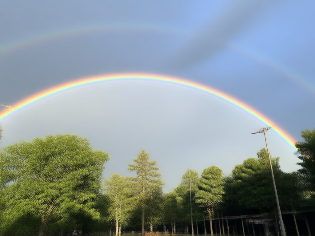 Photo with enhanced sky and rainbow
