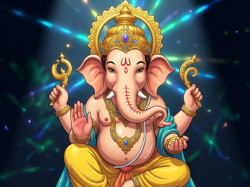 Devotee sharing animated Ganesh video