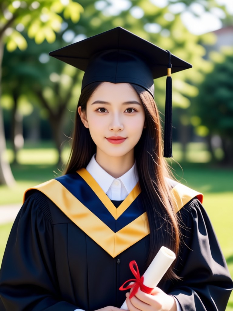 Realistic cap and gown AI photo