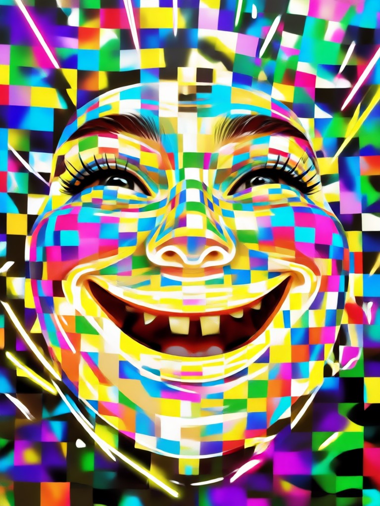 Smartphone showing the AI Smile Filter interface in action