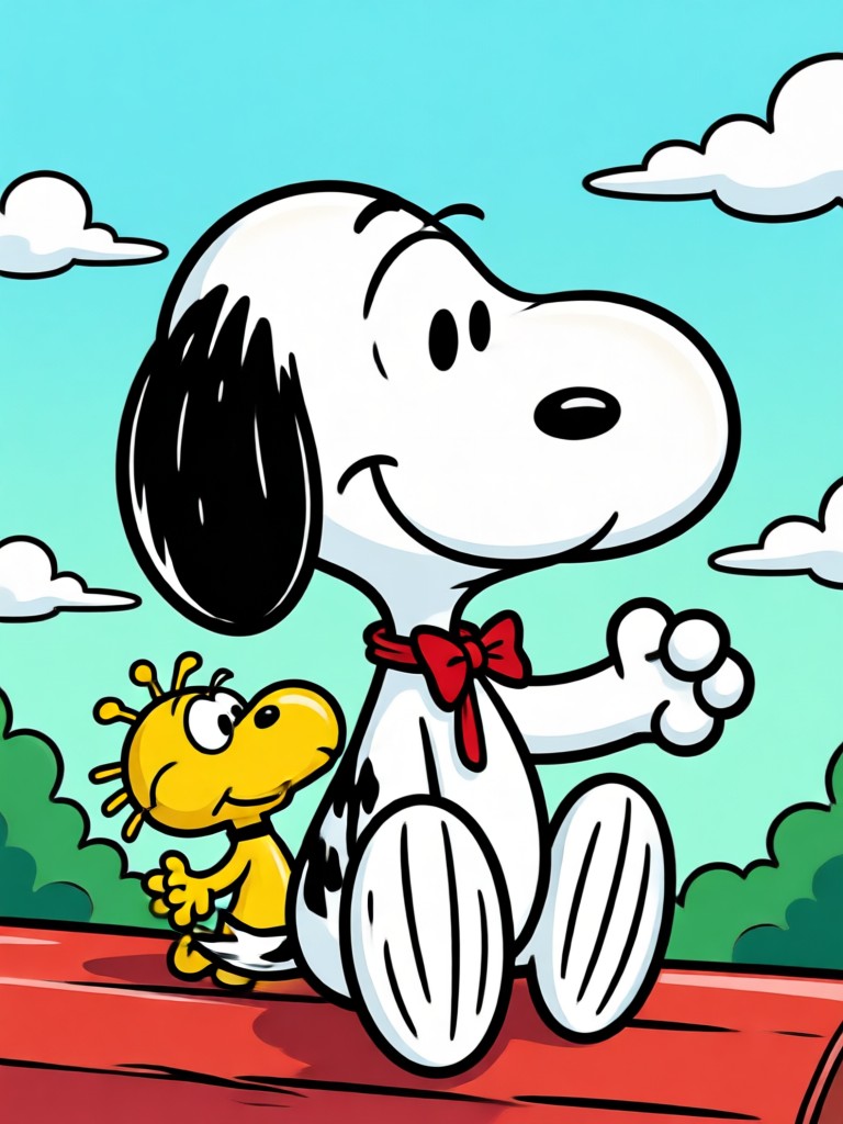 Foto vintage transformada em Snoopy