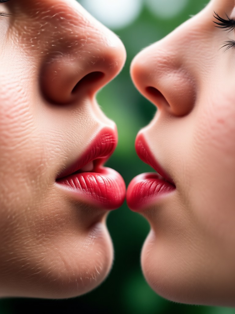 Sweet and shy first kiss AI animation