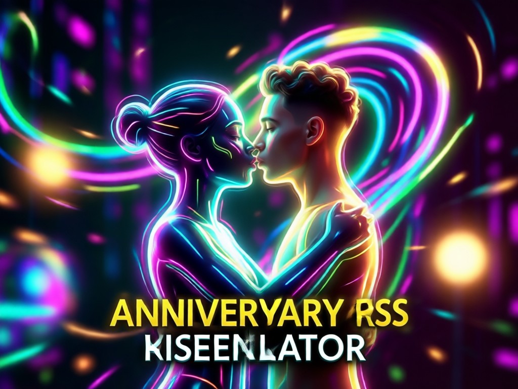 Foto verwandelt sich in eine Jahrestagskuss-Animation