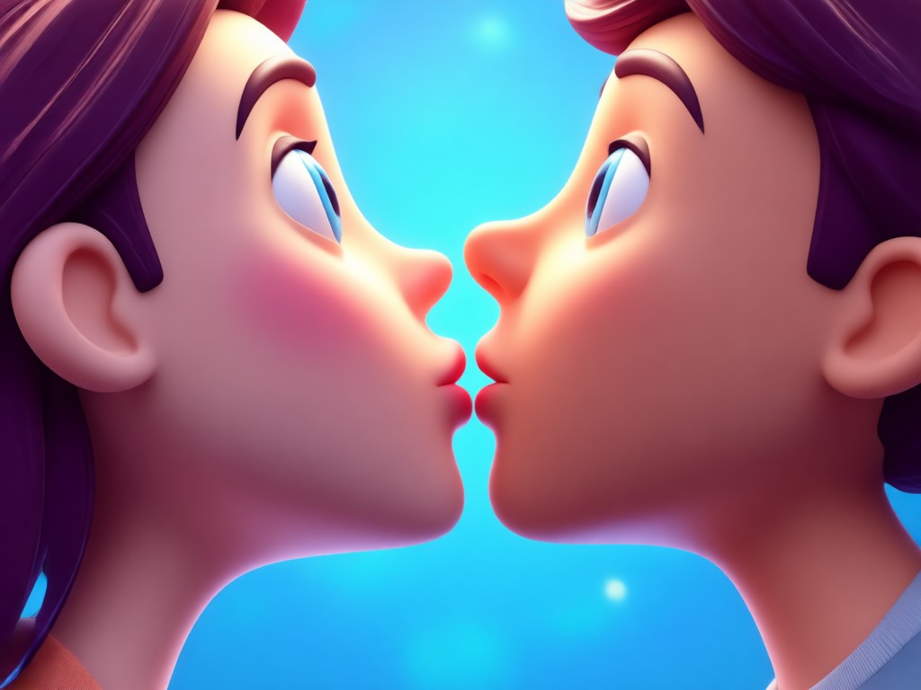 Diferentes estilos de animação para cenas de beijo