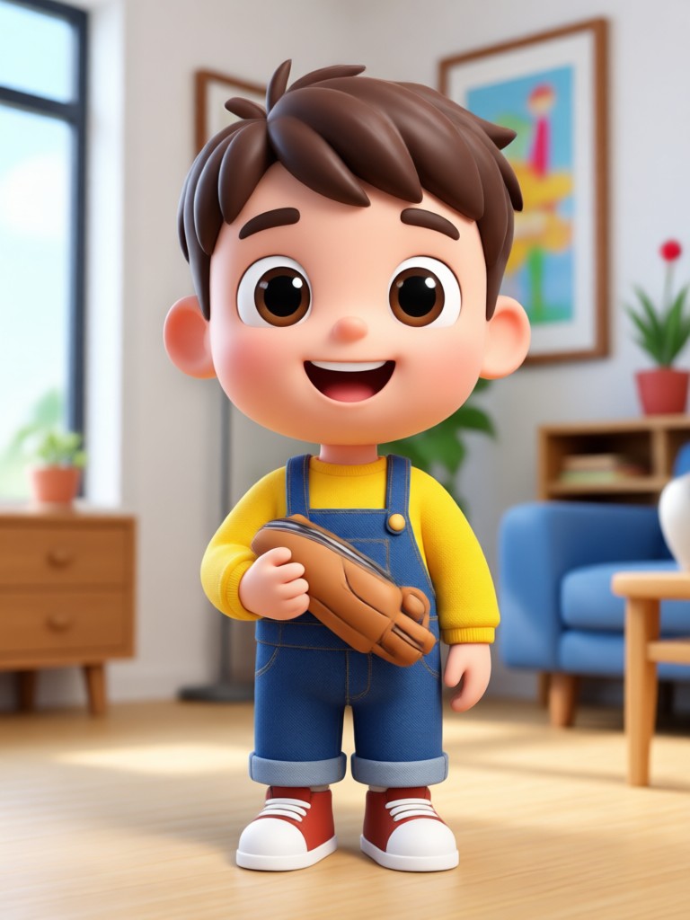 Clay render 3D character figurine