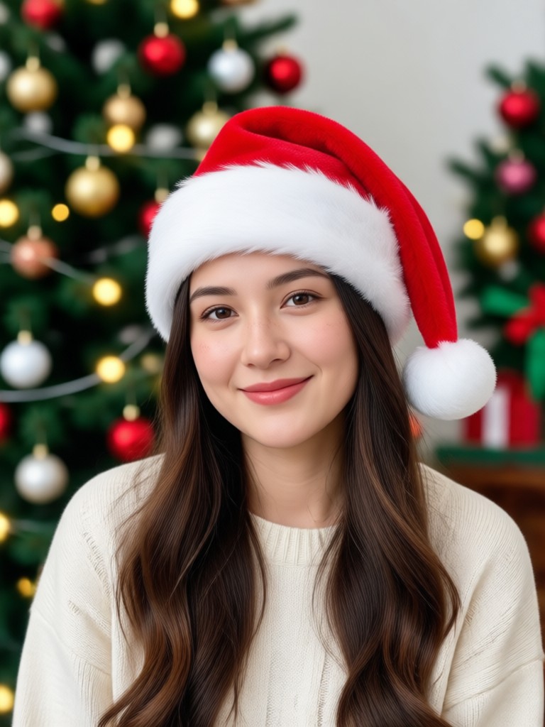 Cartoon style selfie with festive hat