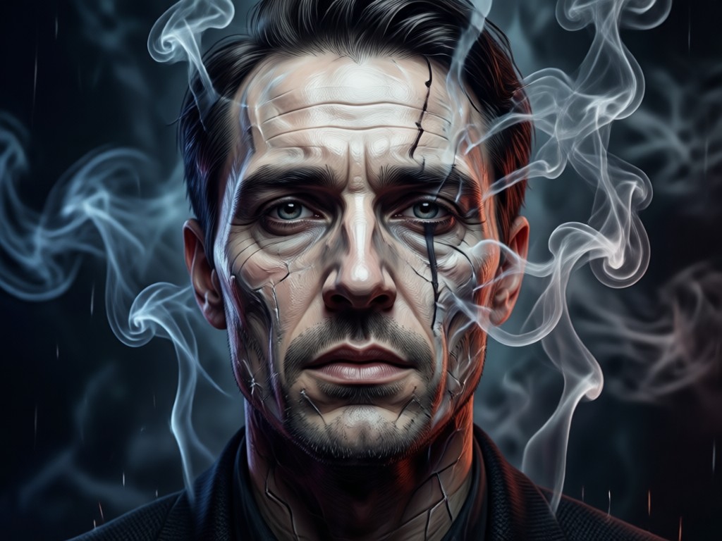 AI realistic smoke effect on portrait