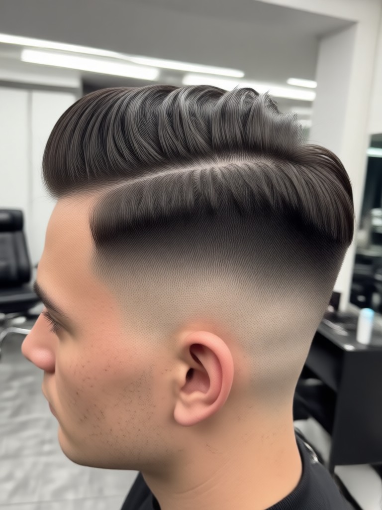 Moderner Taper Fade Design AI Kreation