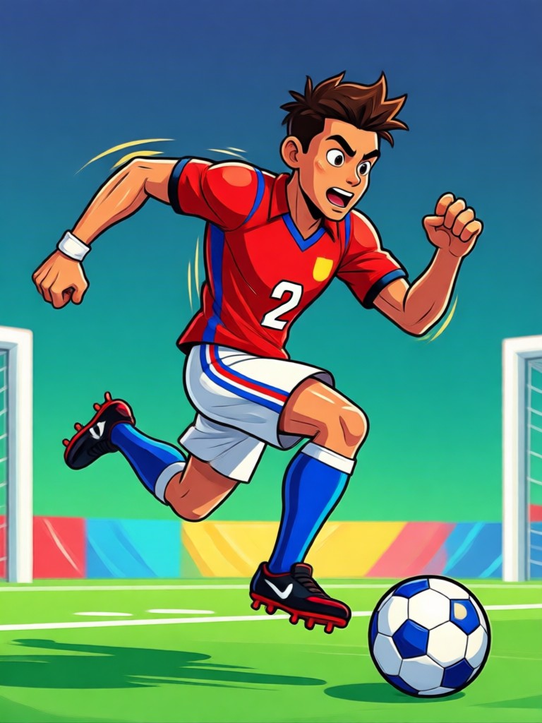사이버펑크 축구 선수 디자인