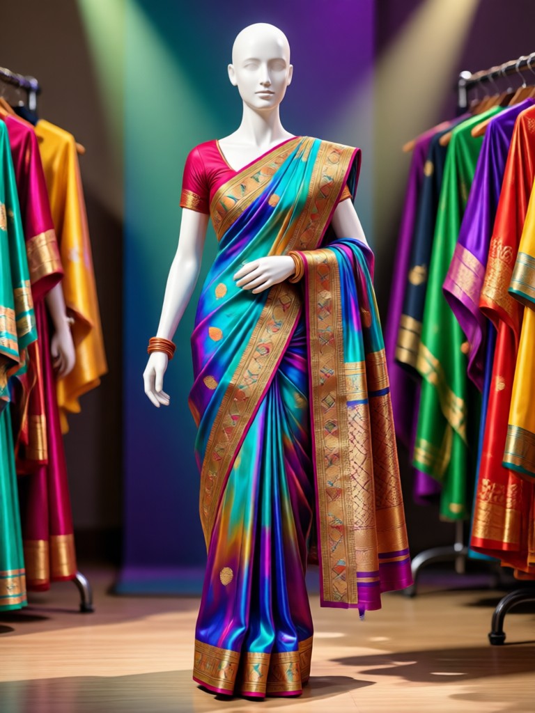 AI generated traditional Kanjivaram saree style