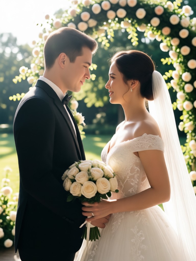Imagen de boda con IA moderna y minimalista chic