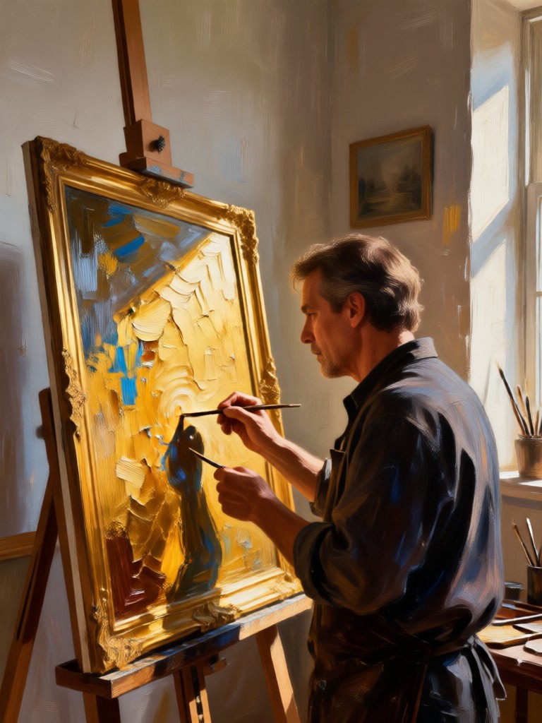 Landscape photo as an impressionist oil painting
