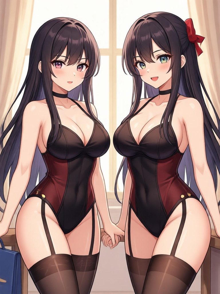 Romantic anime girl soft expression