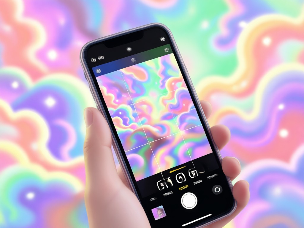 Phone showing a video transformed with a soft dreamy pastel filter