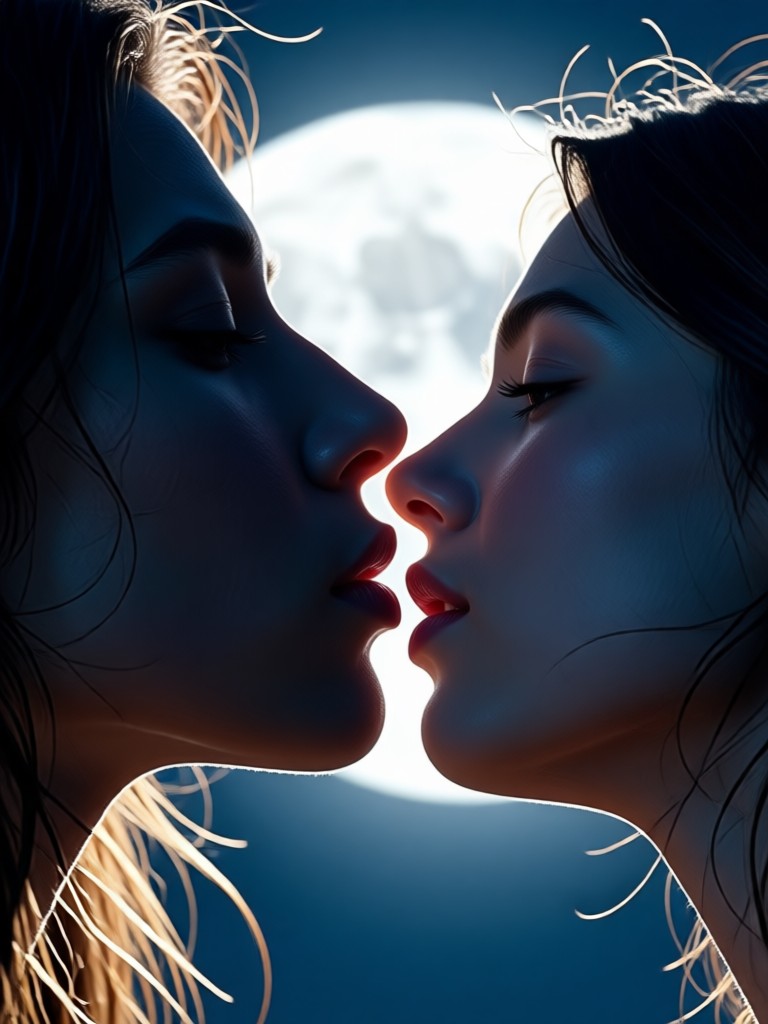 urban alleyway moonlight romantic moment