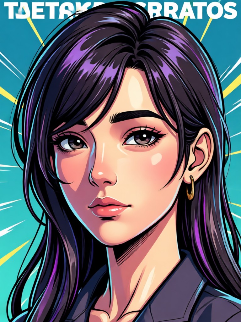 Anime inspired 3D cel shaded portrait