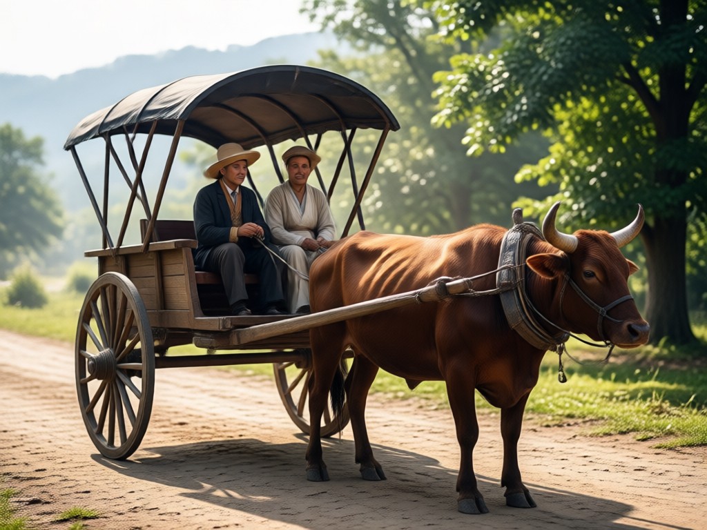 Bullock cart couple photo generator filter library