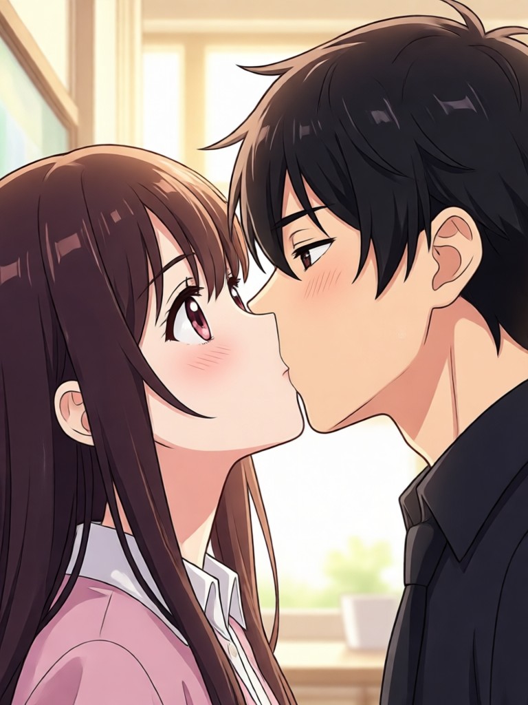 Video de beso de personaje de anime de fantasía
