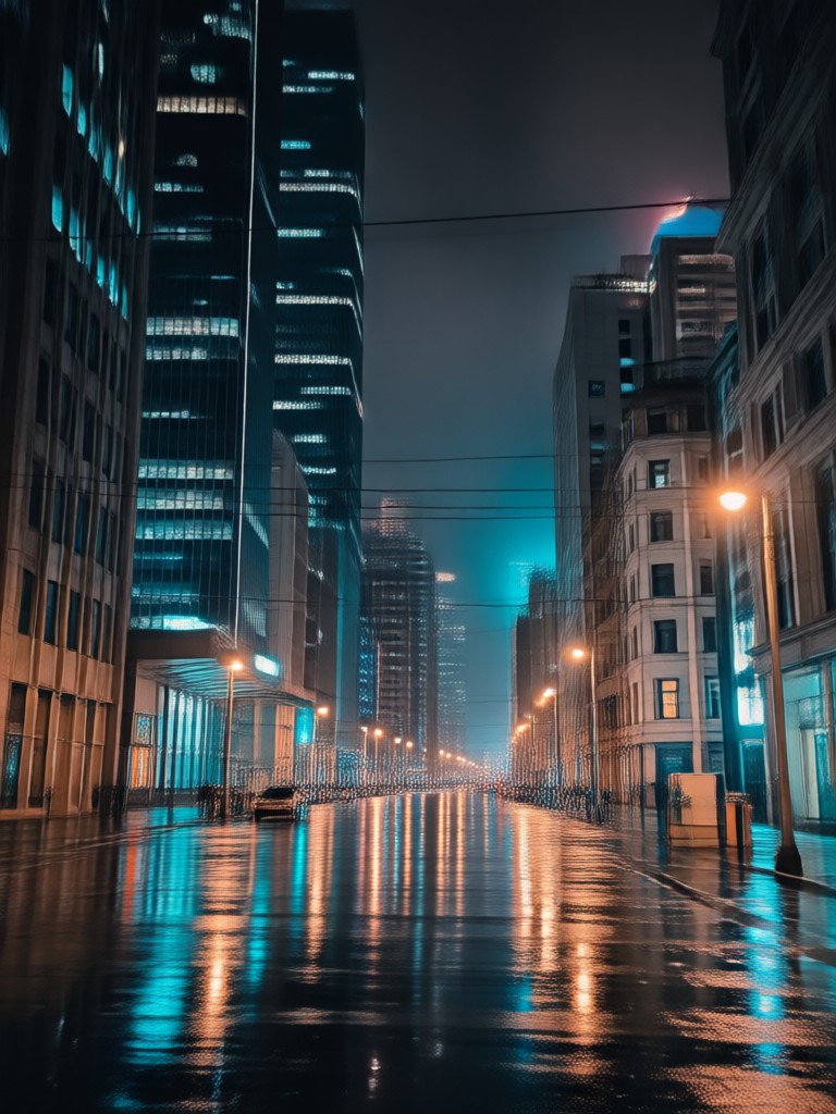 Warm hug under a rainy bus stop light AI
