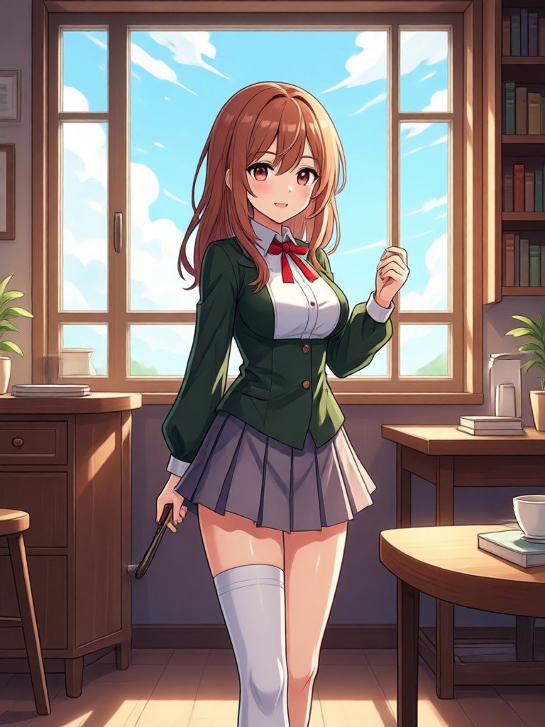 Transformación anime de fantasía con vestuario elaborado