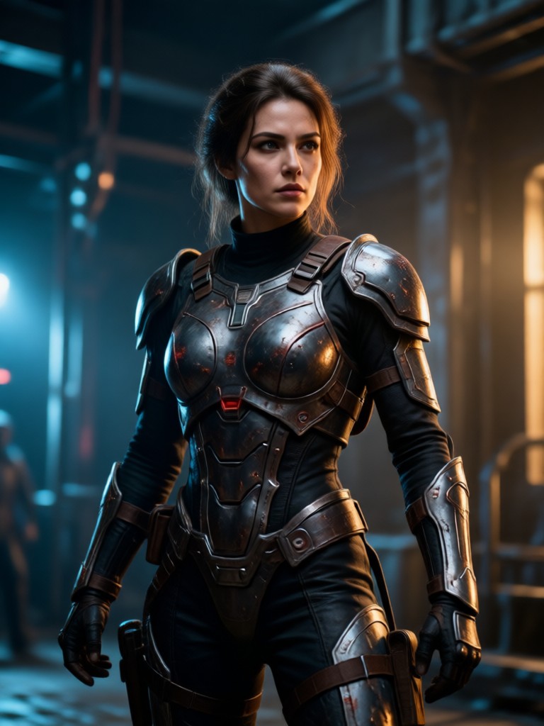 Sci fi cinematic hero introduction AI image